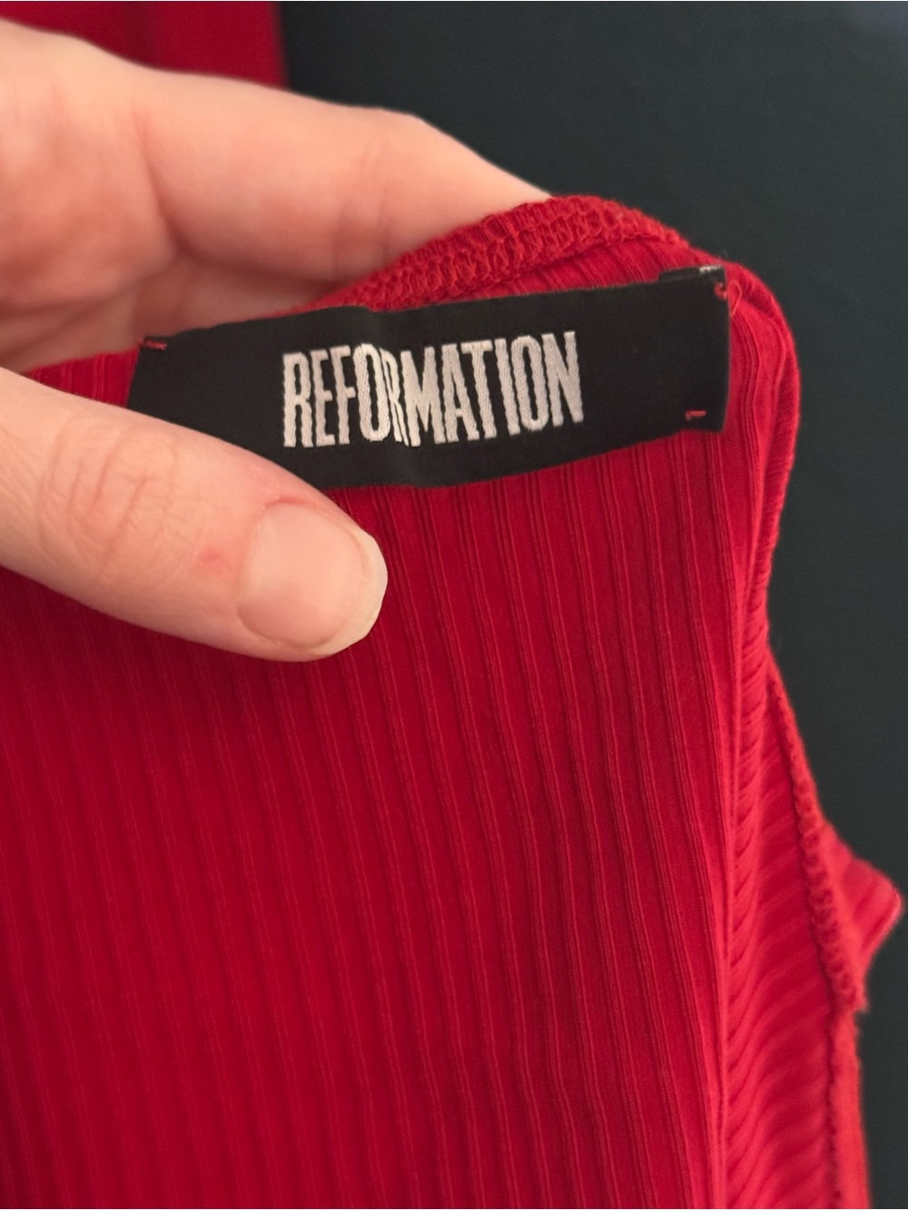 Reformation Ribbed Red Tank Top - Picture 2 of 2